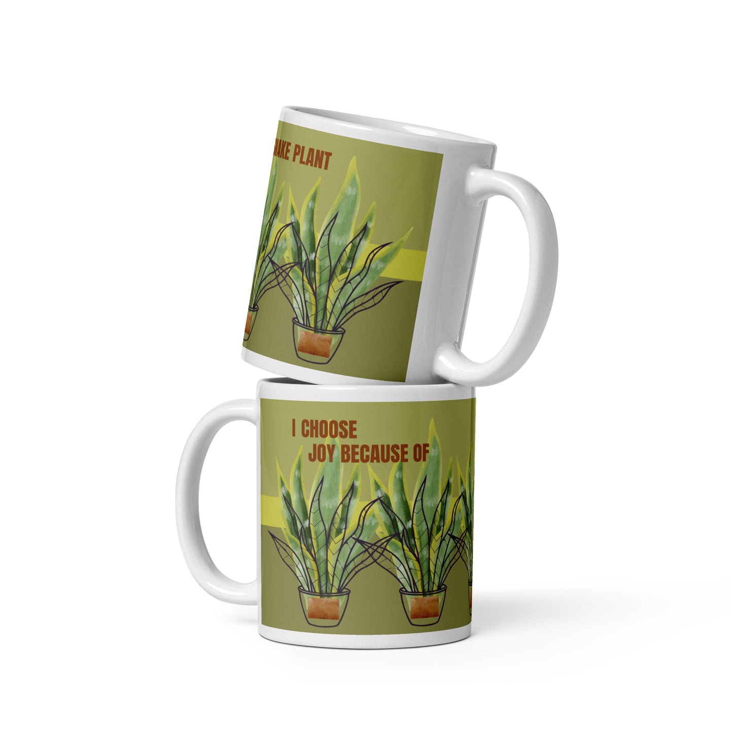 Unique Coffee Mug - Snake Plant Joy