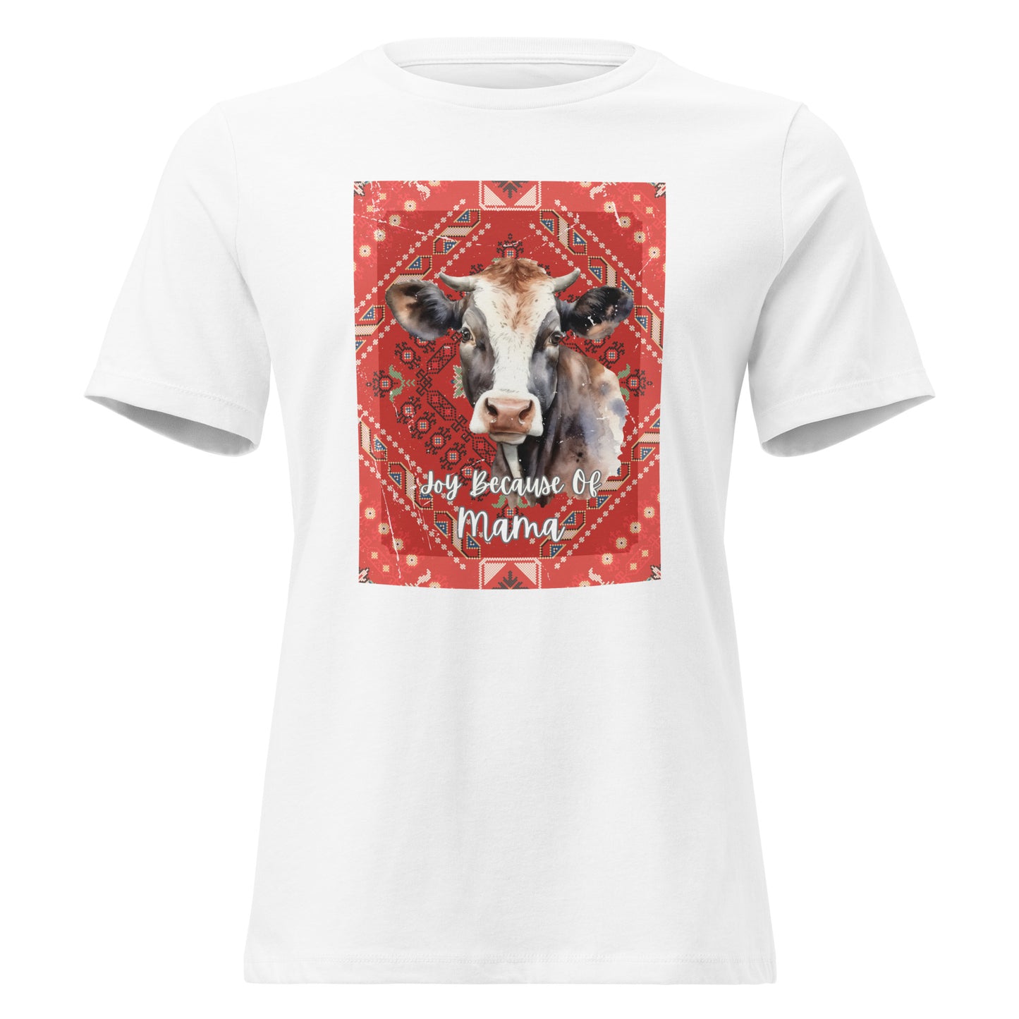 Farmhouse – Black and White, Mama Cow, Cotton T-Shirt