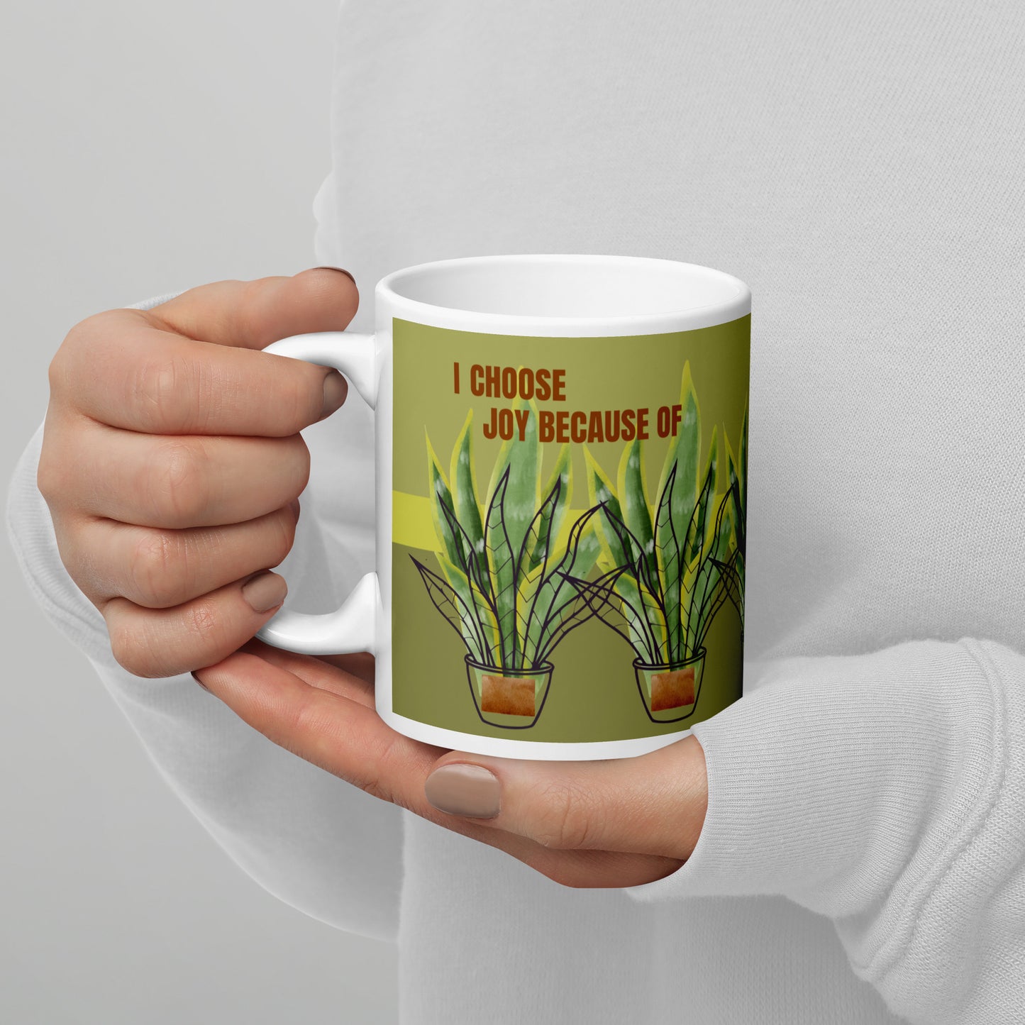 Unique Coffee Mug - Snake Plant Joy