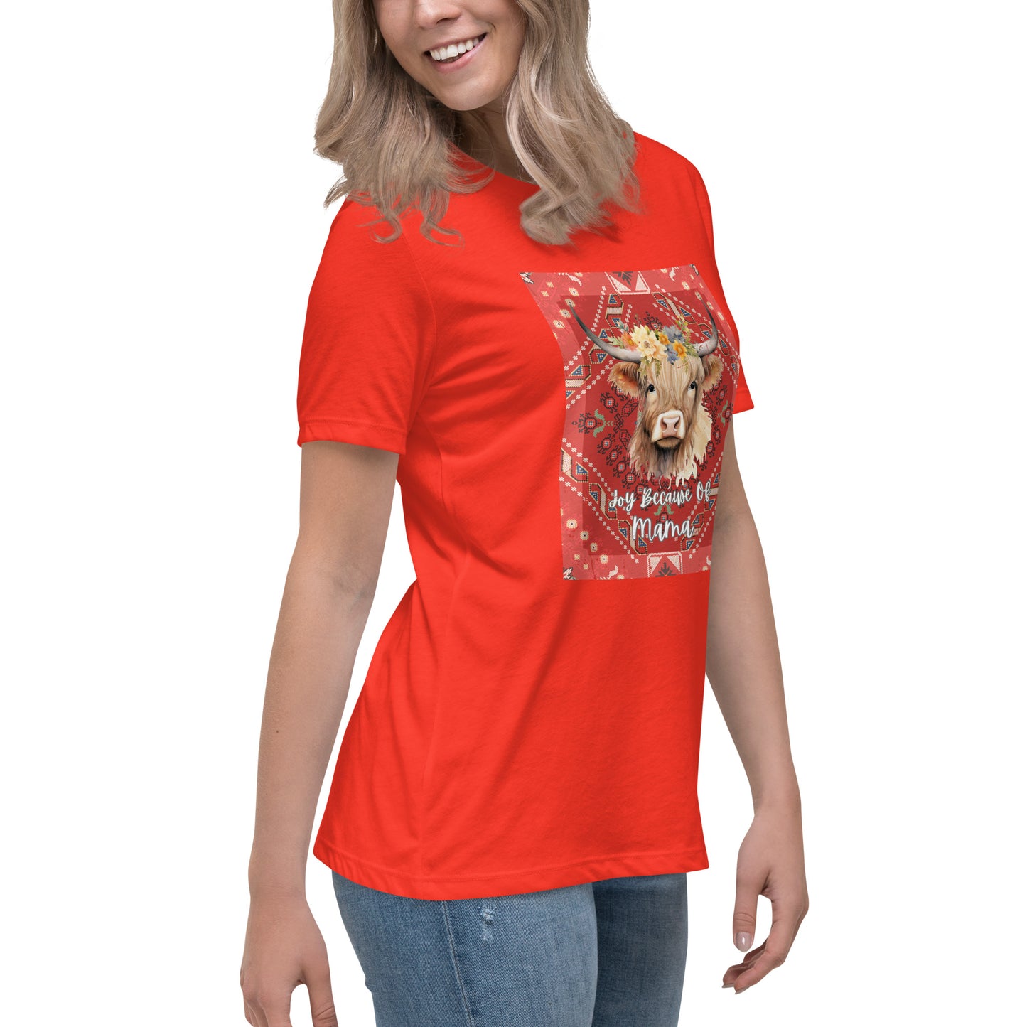 "Joy Because Of Mama" Cotton Shirt - Blond Highland