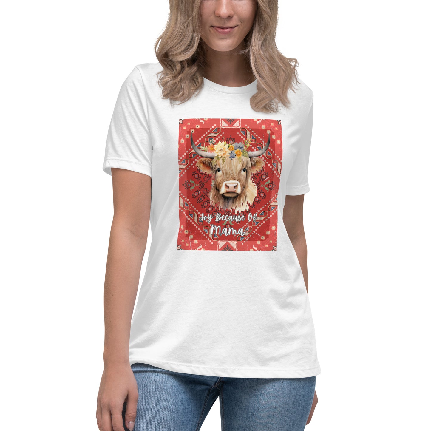 "Joy Because Of Mama" Cotton Shirt - Blond Highland