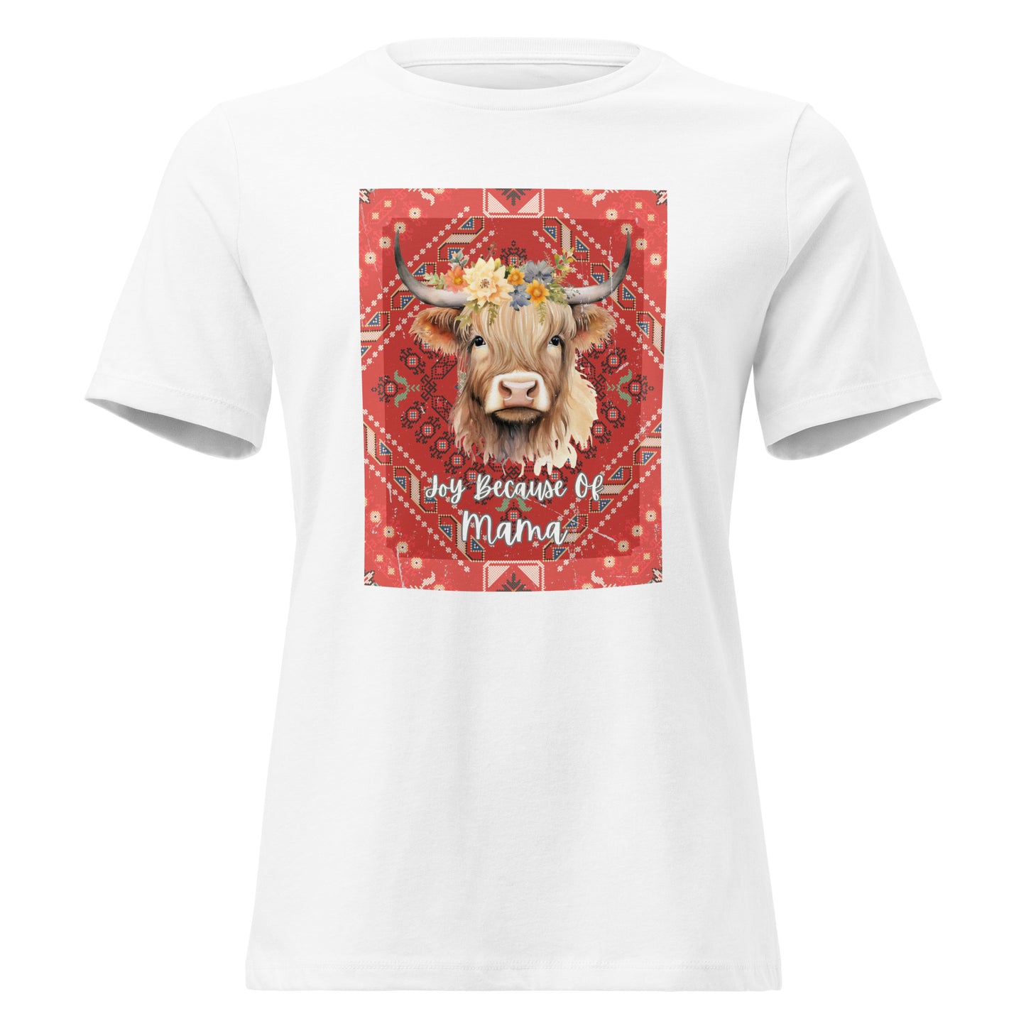 "Joy Because Of Mama" Cotton Shirt - Blond Highland