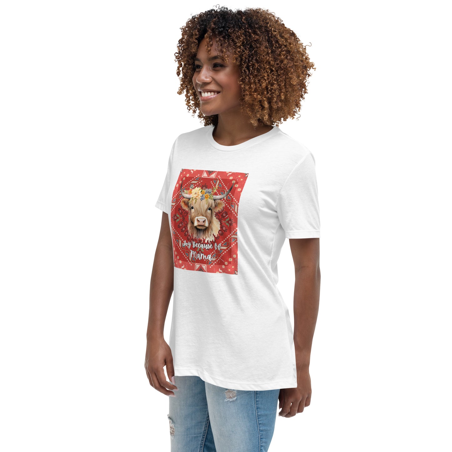 "Joy Because Of Mama" Cotton Shirt - Blond Highland
