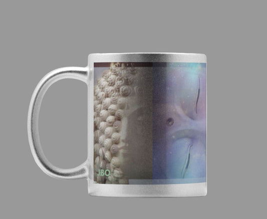 JBO Silver Sleeping Buddha Coffee Mug