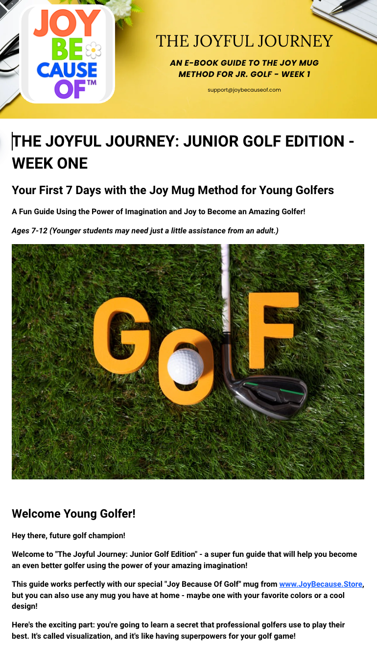 Jr. Golf E-Book - Week 1 FREE