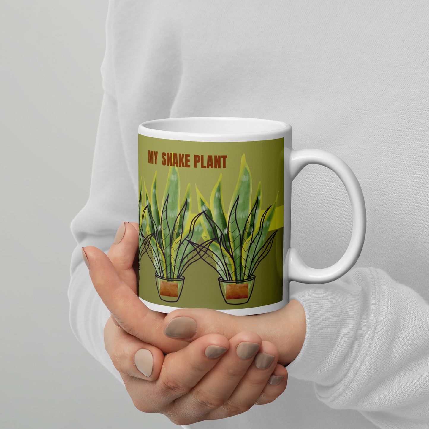 Unique Coffee Mug - Snake Plant Joy
