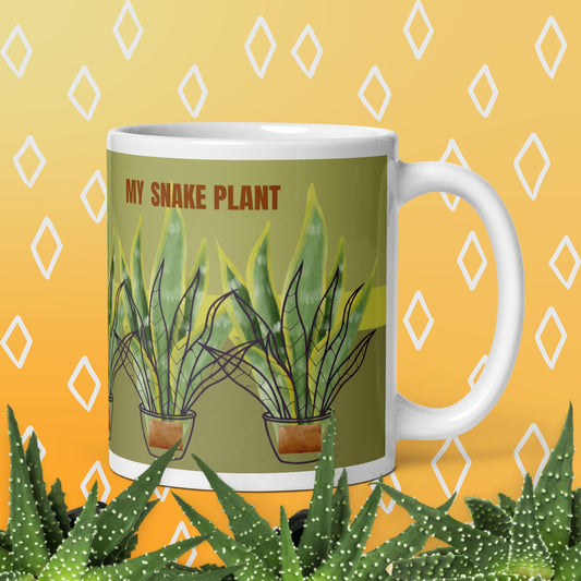 Unique Coffee Mug - Snake Plant Joy