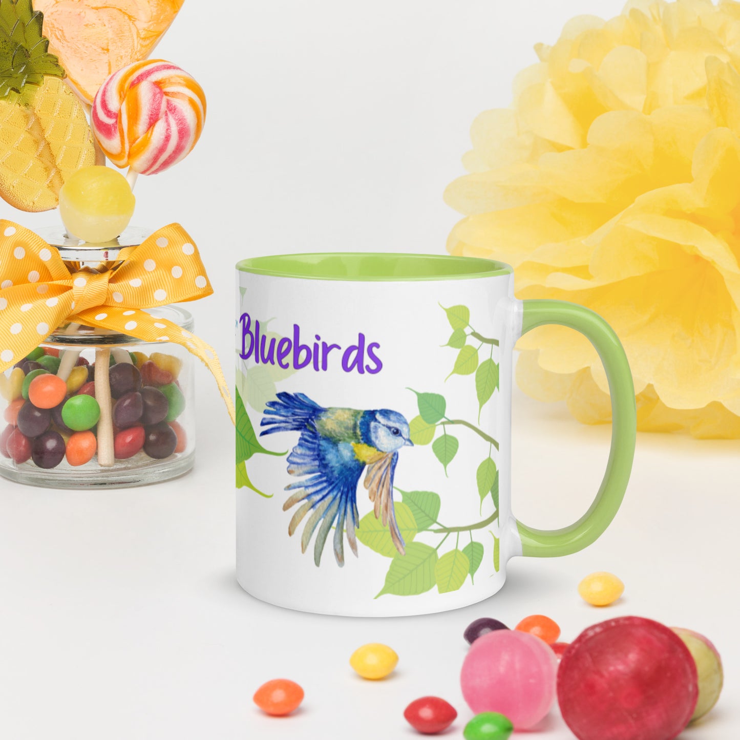 Small Birds Design #3 - Bluebirds & Joy, Novelty Coffee Mugs