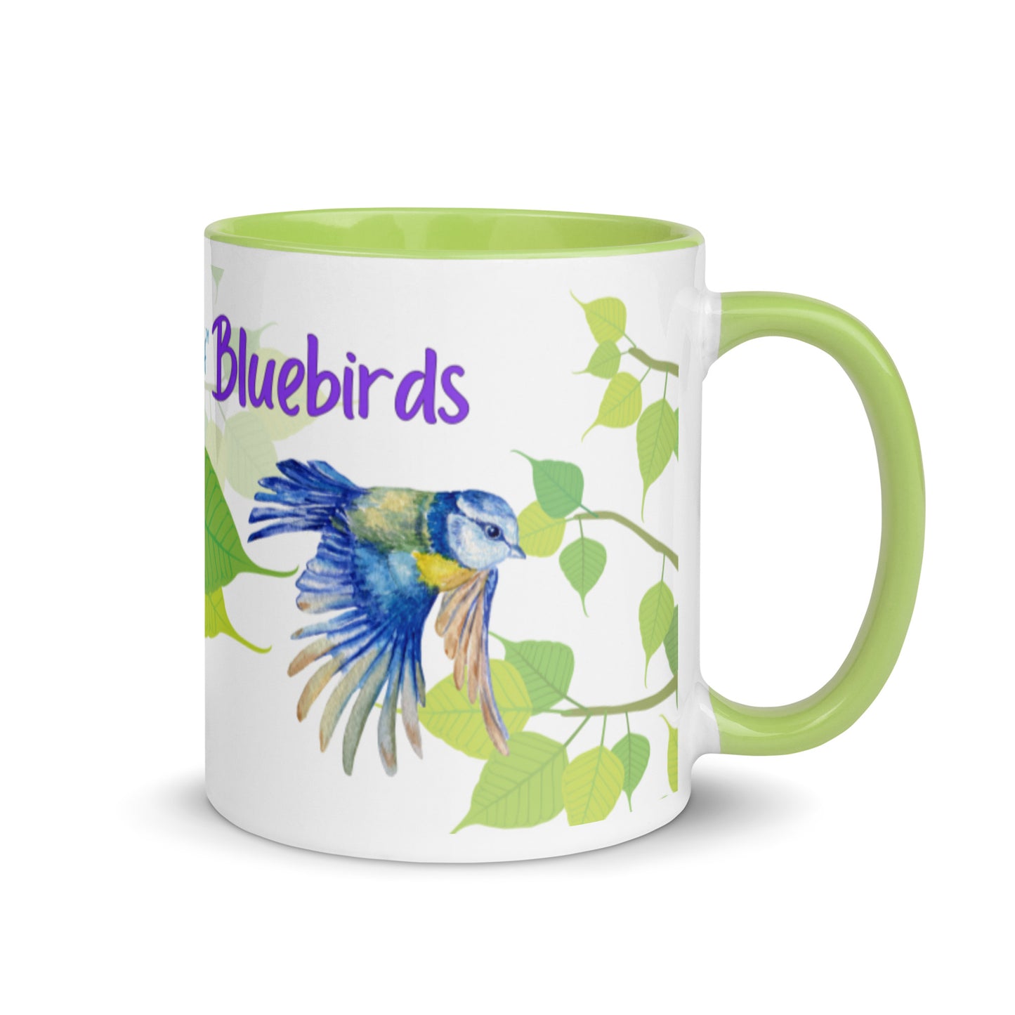 Small Birds Design #3 - Bluebirds & Joy, Novelty Coffee Mugs